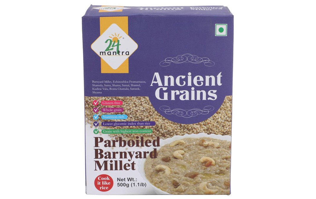 24 Mantra Ancient Grains Parboiled Barnyard Millet   Box  500 grams